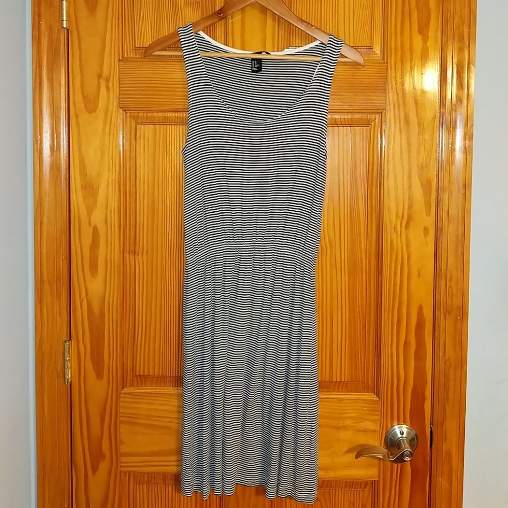 H&M black and white striped dress